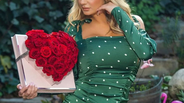 Roses in Heart Shaped Box - Glam Fleur