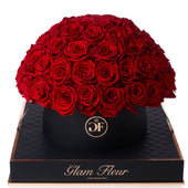 Noir Grande Round Red Preserved Roses