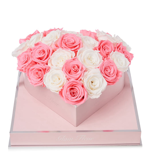 Rosé Heart White and Light Pink