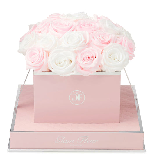 Rosé Square Baby Pink and White