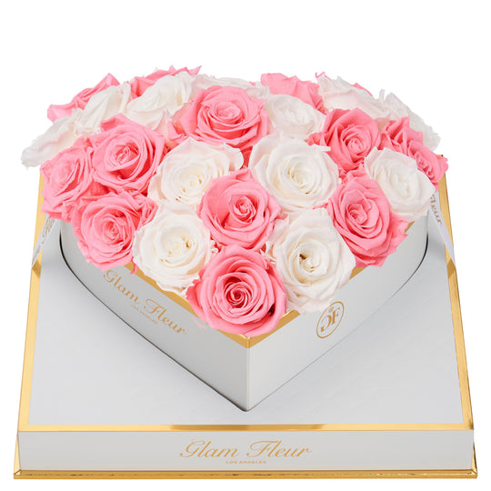 Blanche Heart White and Light Pink