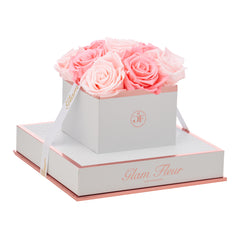 Blanche Chic Baby Pink and Light Pink Preserved Roses