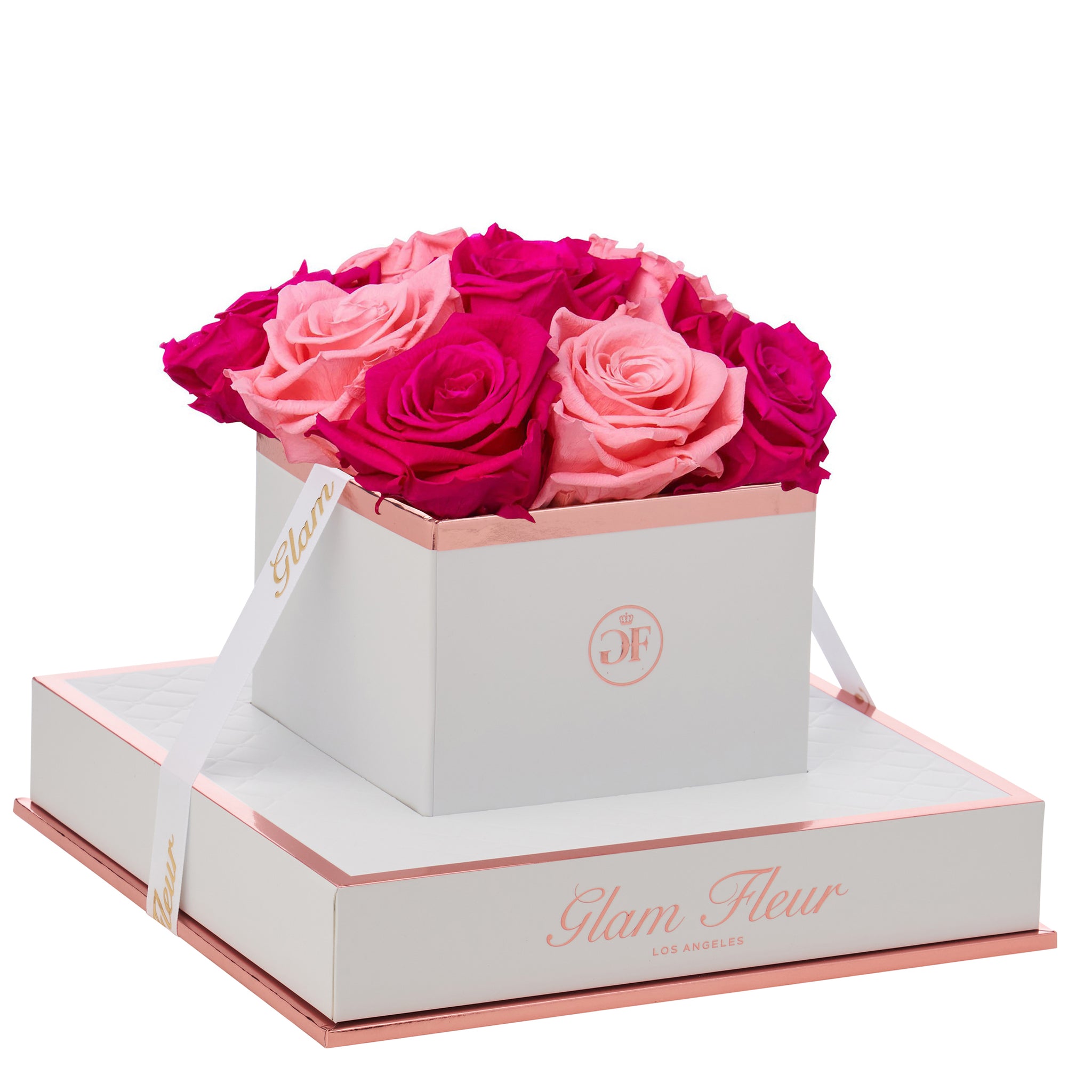 Blanche Chic Fuchsia & Light Pink Preserved Rose - Glam Fleur