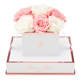 Blanche Chic Ivory and Light Pink Preserved Roses