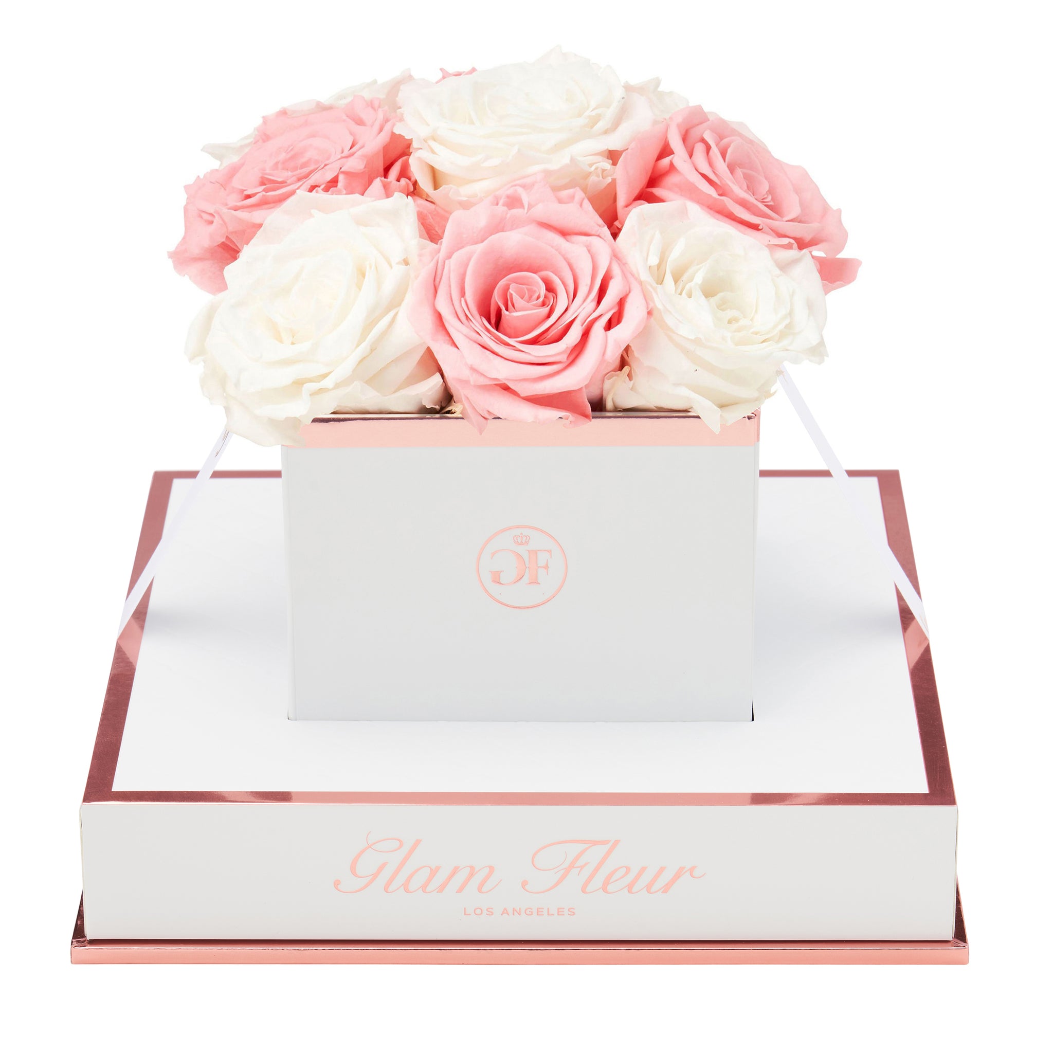 Blanche Chic Ivory & Light Pink Preserved Rose - Glam Fleur