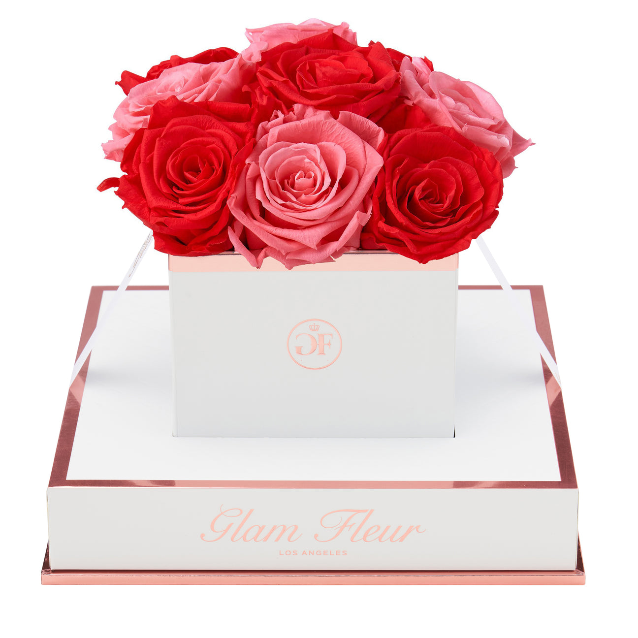 Blanche Chic: Dual Tones Preserved Rose - Glam Fleur