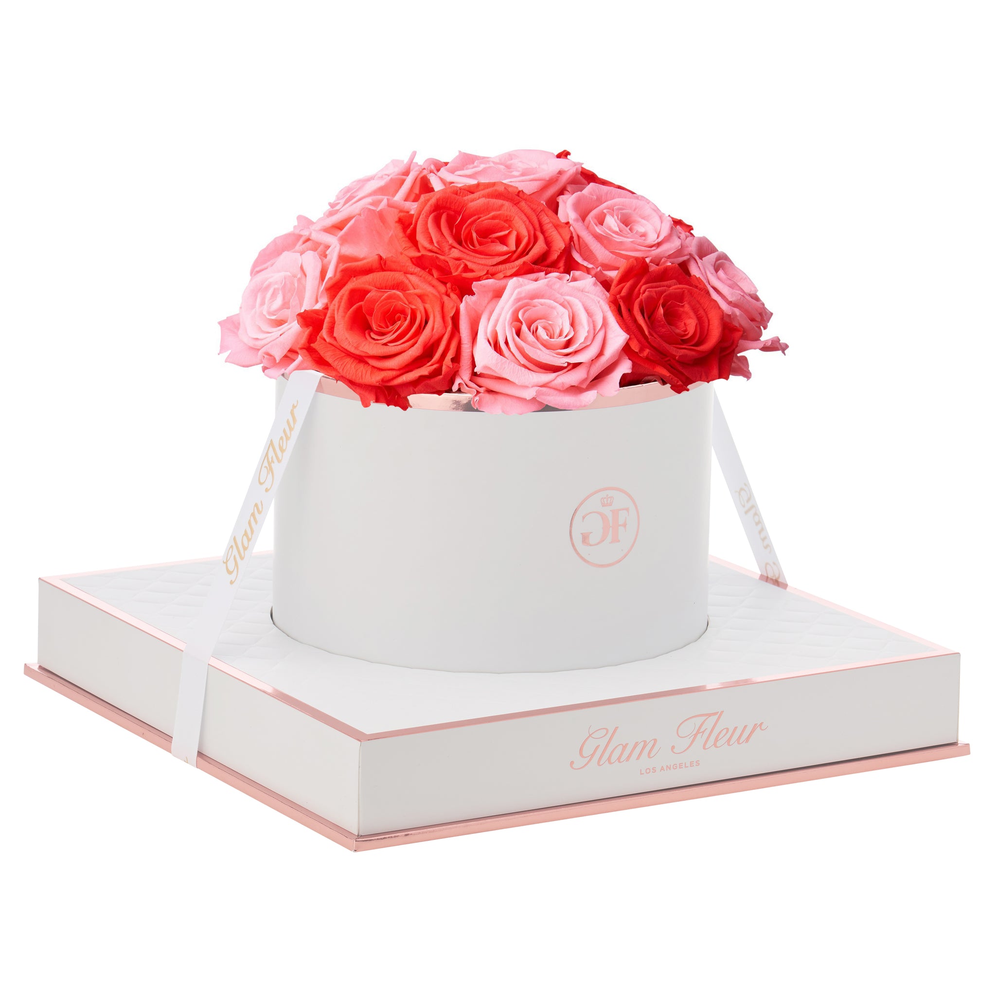 Blanche Round: Light Pink & Light Red Elegance - Glam Fleur