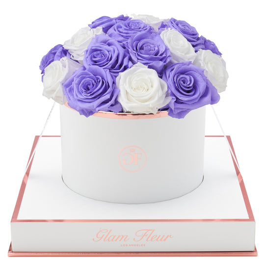 Blanche Round Violet and White