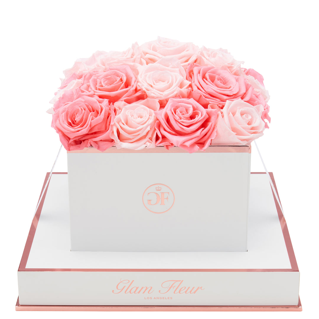 Baby & Light Pink Blanche Square Rose - Glam Fleur