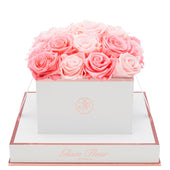 Blanche Square Baby Pink and Light Pink Preserved Roses