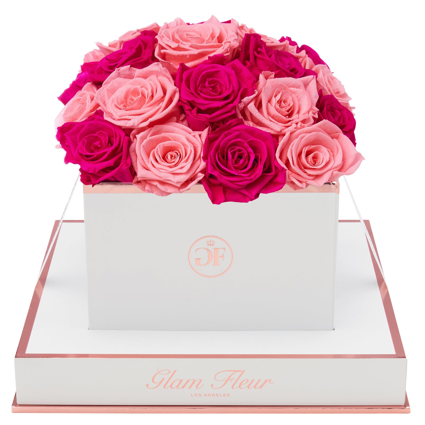 Fuchsia & Light Pink Blanche Square Rose - Glam Fleur