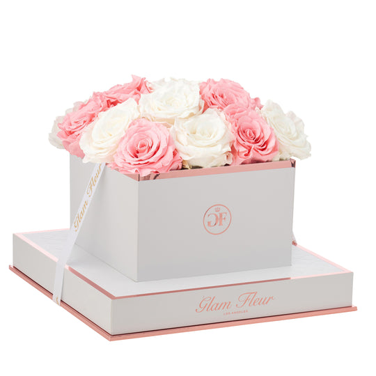 Blanche Square Ivory and Light Pink