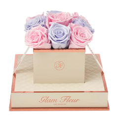 Montagé Chic Glow Lavender and Glow Pink Preserved Roses