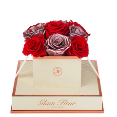 Montagé Chic Light Red and Metallic Vintage Preserved Roses