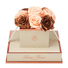 Montagé Chic Metallic Copper and Peach Preserved Roses