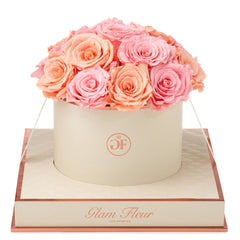 Montagé Round Light Pink and Peach Preserved Roses