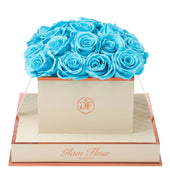 Montagé Square Baby Blue Preserved Roses