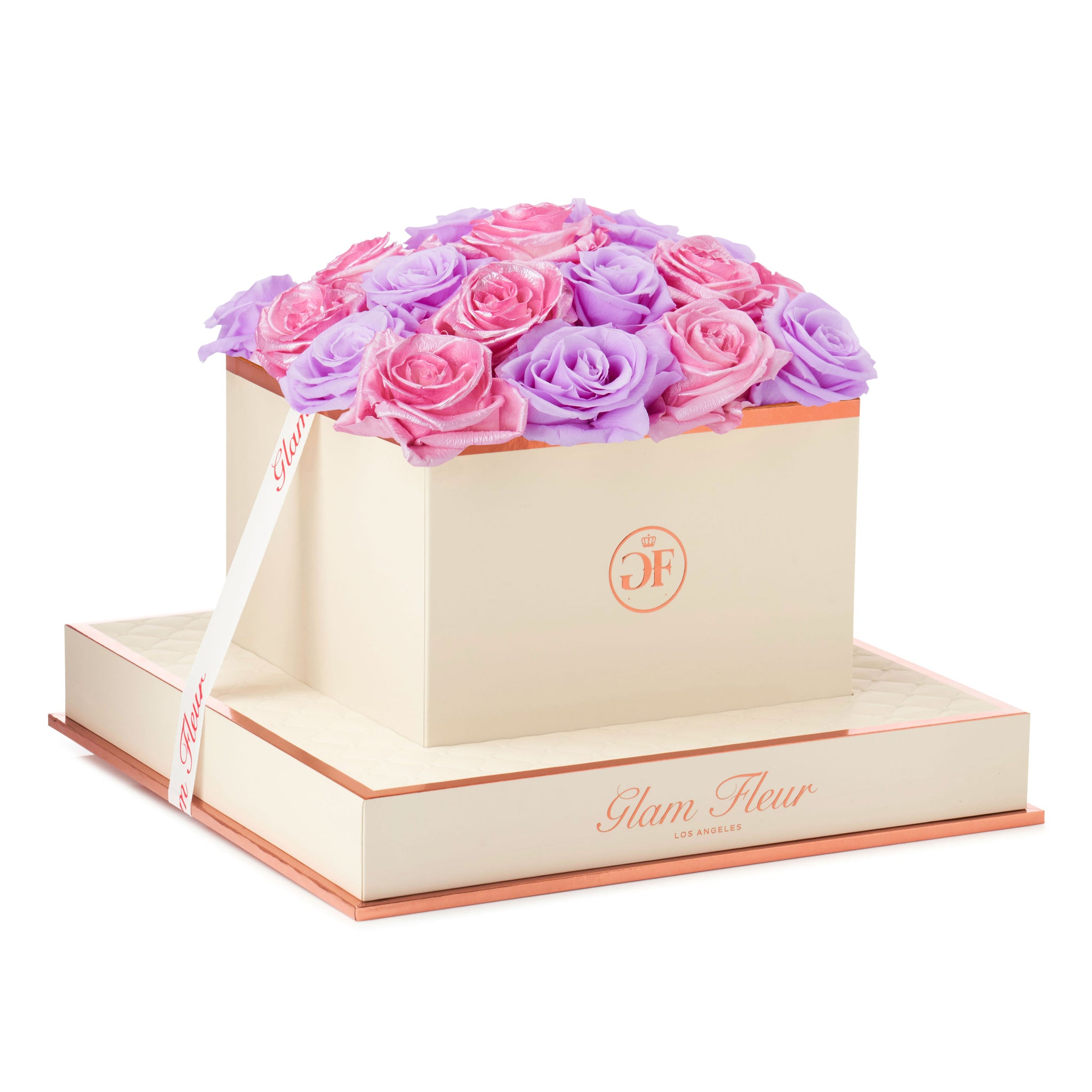 Baby Lily & Glow Pink Montagé Square Roses - Glam Fleur