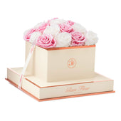 Montagé Square Glow Pink and Glow White Preserved Roses