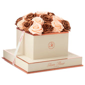 Montagé Square Peach and Metallic Copper Preserved Roses