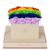Montagé Square Rainbow Ombre Preserved Roses