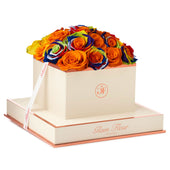 Montagé Square Rainbow and Orange Preserved Roses