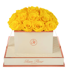 Montagé Square Yellow Preserved Roses