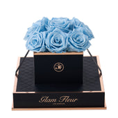 Noir Chic Baby Blue Preserved Roses