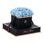 Noir Chic Baby Blue Preserved Roses