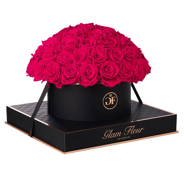 Grande Round Fuchsia Preserved Rose Glam Fleur
