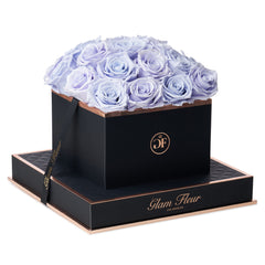 Noir Square Glow Lavender and Lavender Preserved Roses