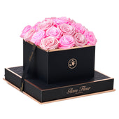Noir Square Glow Neon Pink and Glow Pink Preserved Roses