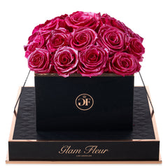 Noir Square Glow Winter Cherry Preserved Roses