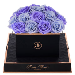 Noir Square Violet and Lavender Preserved Roses