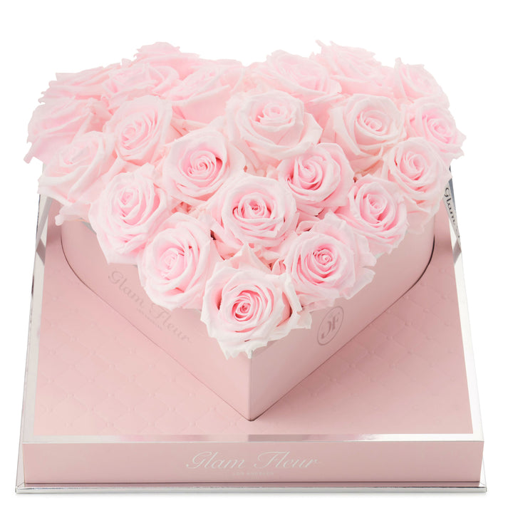 Rosé Heart Baby Pink Preserved Rose - Glam Fleur