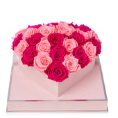 Rosé Heart Fuchsia and Light Pink Preserved Roses