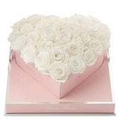 Rosé Heart Glow White Preserved Roses