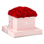 Rosé Square Red Preserved Roses