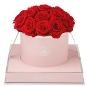Rosé Round Light Red Luxury Preserved Roses
