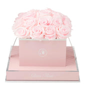 Rosé Square Baby Pink Preserved Roses