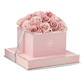 Rosé Square Classic Pink and Blush Preserved Roses