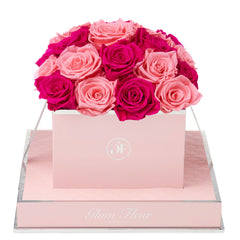 Rosé Square Fuchsia and Light Pink Preserved Roses