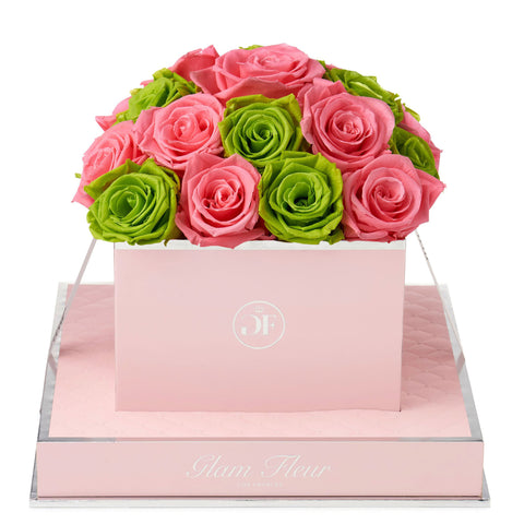 Rosé Square Green and Light Pink