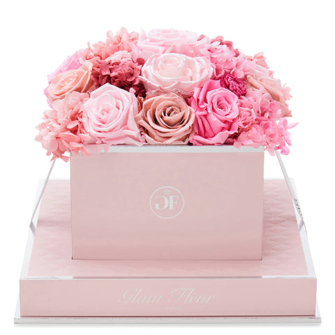 Rosé Square Pink Fusion Preserved Flowers